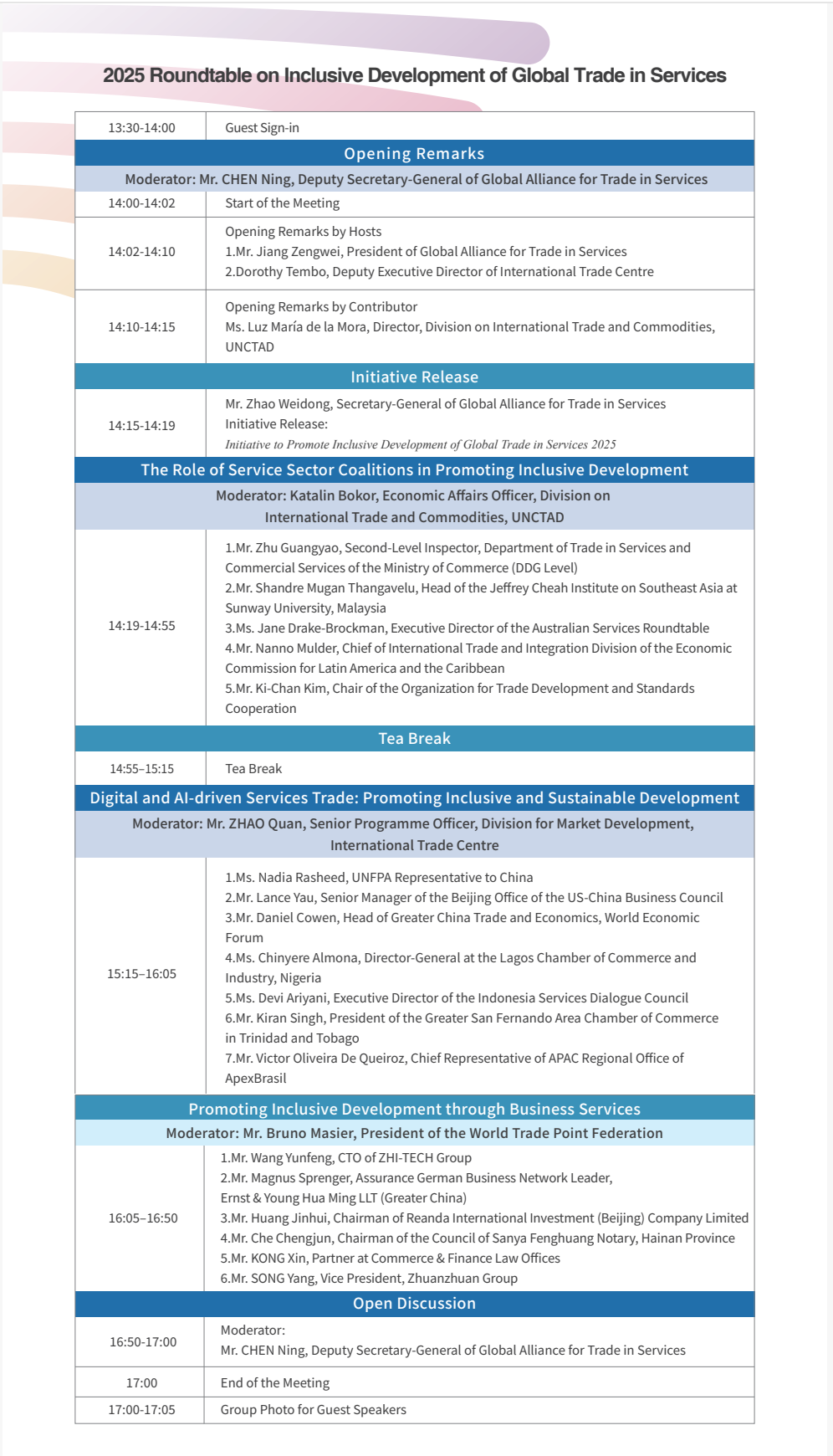 Summit Agenda